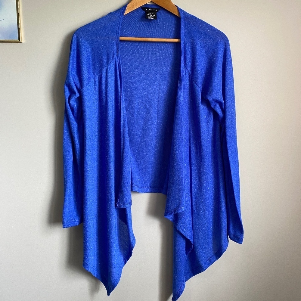 Oakley Women's Open Front Purplish-Blue Lightweight Cardigan Cover Up Size Small